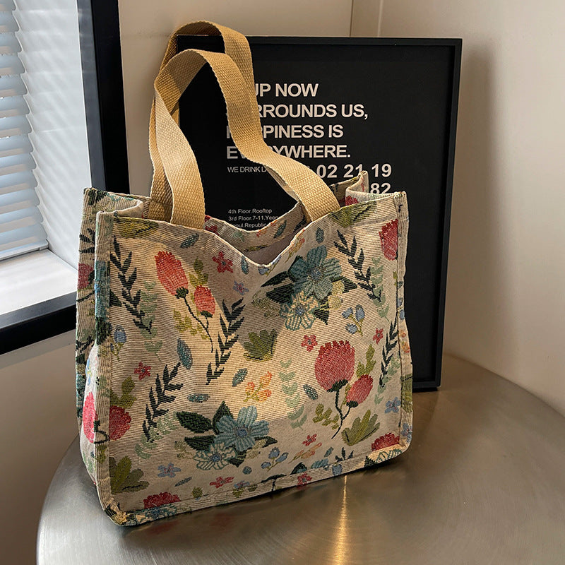 Damen praktische Einkaufstasche mit floralem Design und robusten Griffen Nord Taschen