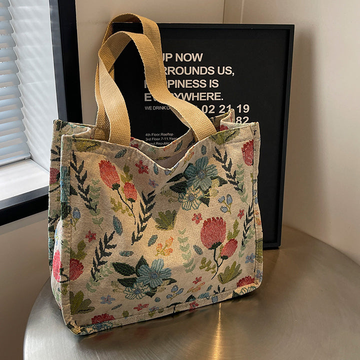 Damen praktische Einkaufstasche mit floralem Design und robusten Griffen Nord Taschen