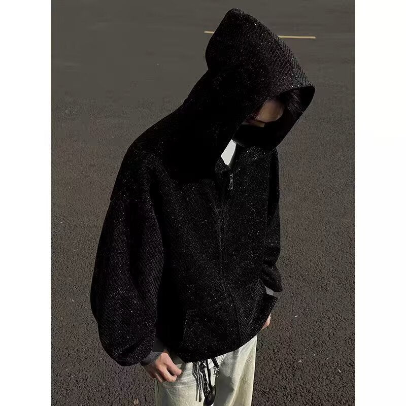 Unisex Oversized Strick-Kapuzenjacke mit Allover-Strukturmuster und Eingrifftaschen Nord Taschen