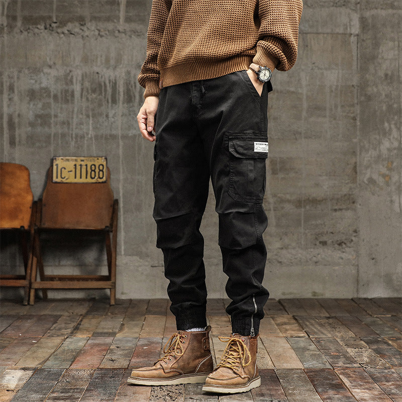 Herren Cargo-Jogginghose im urbanen Utility‑Stil mit elastischem Tunnelzugbund und verstärkten Kniepartien Nord Taschen