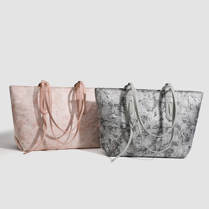 Damen Shopper-Tasche mit floralen Prägungen und strapazierfähigem Außenmaterial Nord Taschen