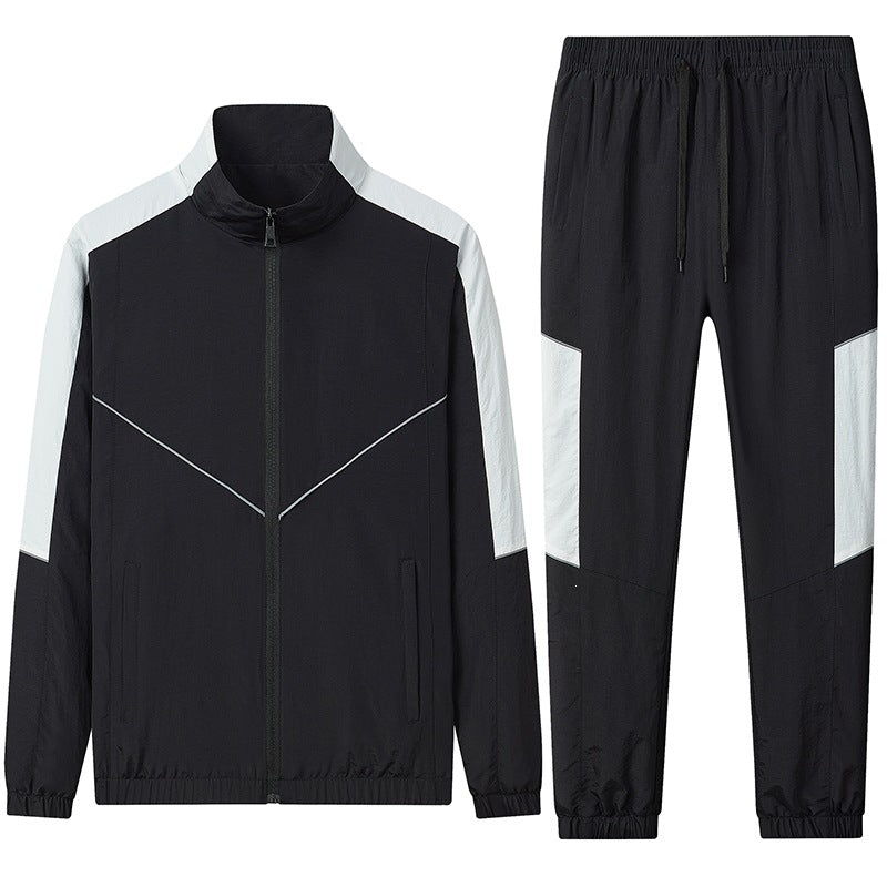 Herren Zweiteiliges atmungsaktives Nylon-Trainingsset mit Stehkragen und Kontrastpaneelen Nord Taschen
