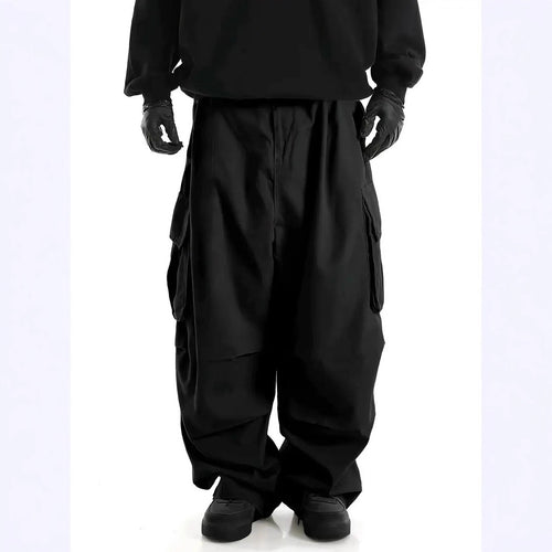 Herren Weite Baggy-Cargohose mit tiefem Schritt, großen Klappentaschen & relaxed Fit Nord Taschen