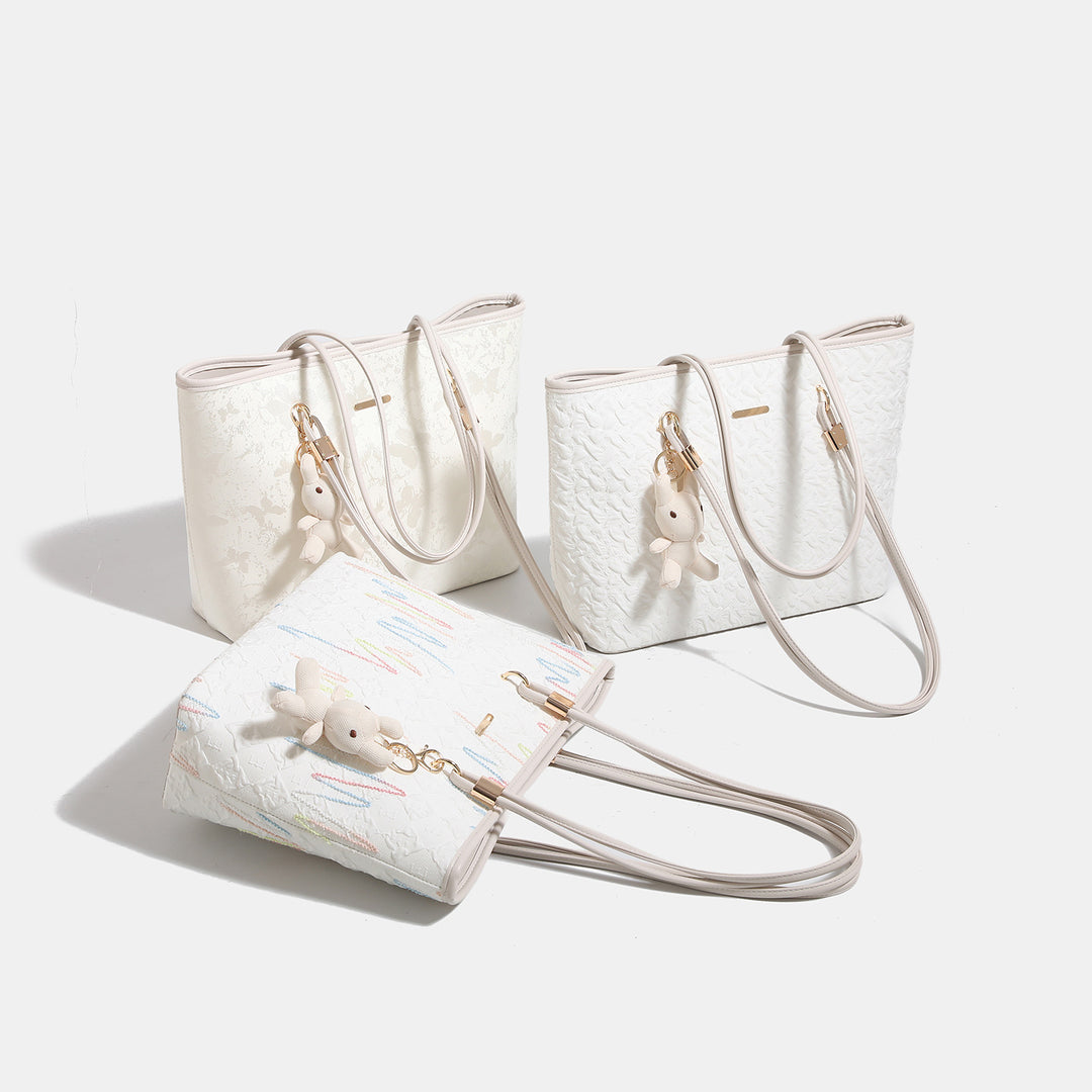 Damen Shopper-Tasche mit floralem Design und verspieltem Zubehör Nord Taschen