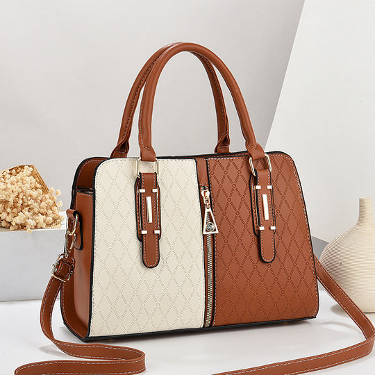 Damen luxuriöse Handtasche mit kontrastierendem Farbdesign und stilvollen Applikationen Nord Taschen
