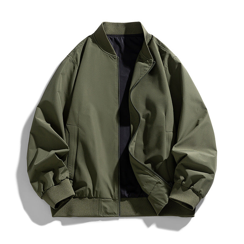 Men's  relaxed-fit zip-front utility jacket with ribbed collar elastic hem Nord Taschen