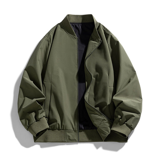 Men's  relaxed-fit zip-front utility jacket with ribbed collar elastic hem Nord Taschen