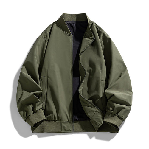 Men's  relaxed-fit zip-front utility jacket with ribbed collar elastic hem Nord Taschen