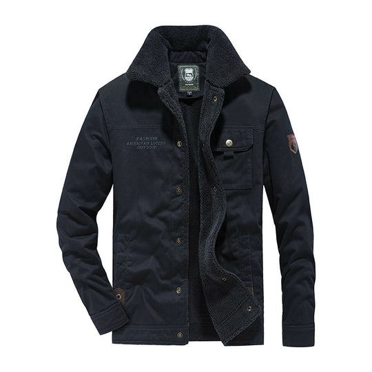Herren Baumwoll-Canvas Feldjacke mit Teddyfutter und Utility-Taschen Nord Taschen