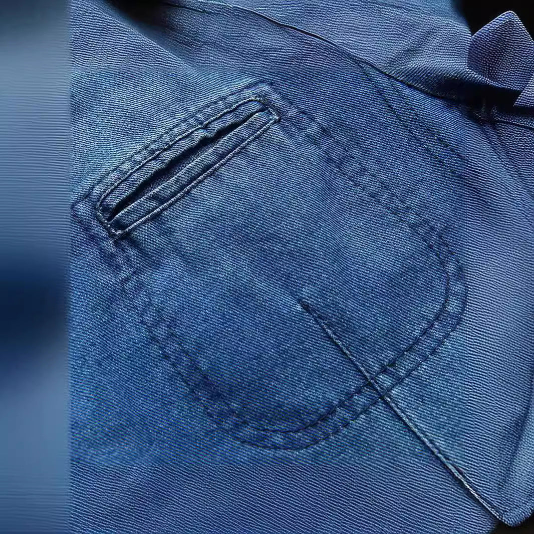 Herren Jeansblazer im Sakko‑Stil mit gestreifter Innenfütterung und aufgesetzten Taschen Nord Taschen