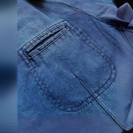 Herren Jeansblazer im Sakko‑Stil mit gestreifter Innenfütterung und aufgesetzten Taschen Nord Taschen