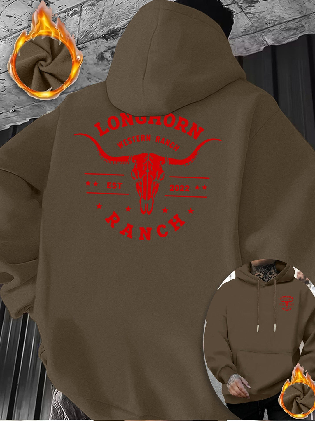 Herren Komfortabler Kapuzenpullover mit markantem Druck Nord Taschen