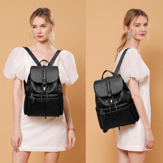 Damen Rucksack mit elegantem Klappenverschluss und praktischen Fächern Nord Taschen