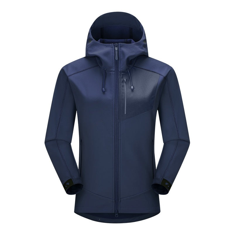Herren Softshell-Trekkingjacke mit Kapuze atmungsaktiv winddicht dehnbar Nord Taschen