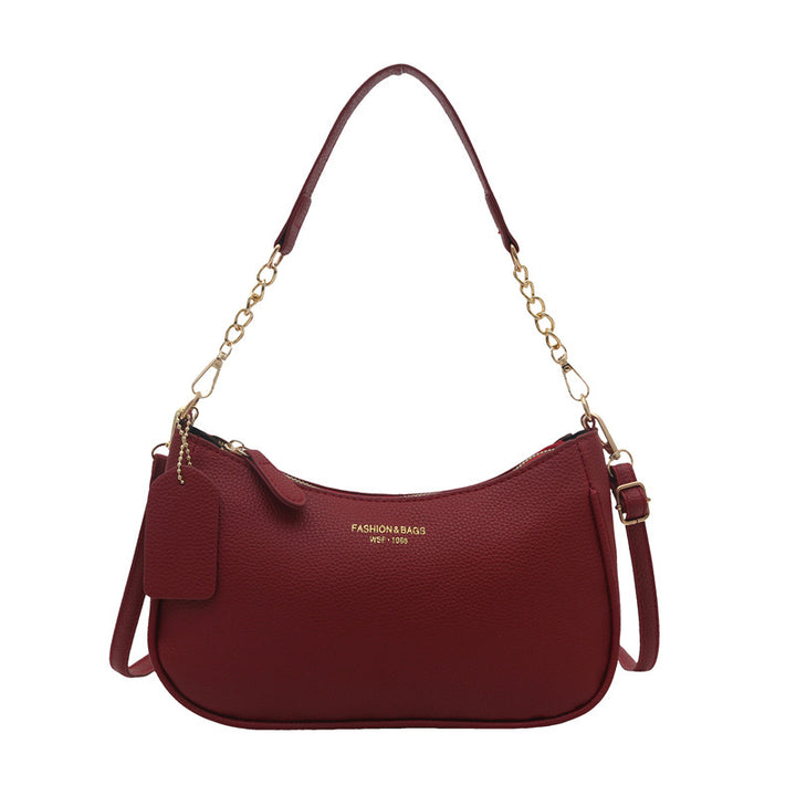Damen Hobo-Tasche aus strukturiertem Kunstleder mit elegantem Kettenhenkel Nord Taschen