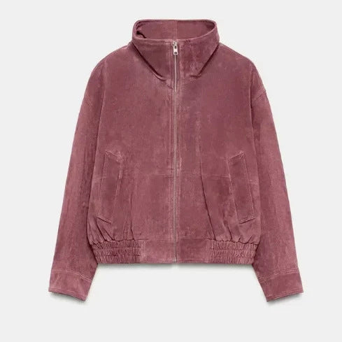 Damen Kurz geschnittener Boxy‑Blouson mit hohem Stehkragen und überschnittenen Ärmeln Nord Taschen