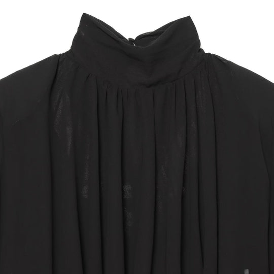 Damen Plissierte Bluse mit Stehkragen und Ballonärmeln Nord Taschen