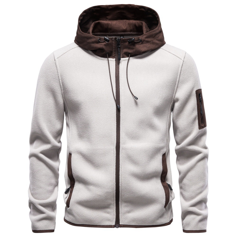 Herren Funktions-Fleecejacke mit Kapuze, Reißverschluss und Ärmel-Reißverschlusstasche Nord Taschen