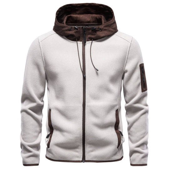 Herren Funktions-Fleecejacke mit Kapuze, Reißverschluss und Ärmel-Reißverschlusstasche Nord Taschen