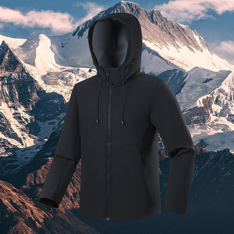 Herren Atmungsaktive Softshell-Fleecejacke mit mehrlagiger Membran, ergonomischem Schnitt und verstellbarer Kapuze Nord Taschen