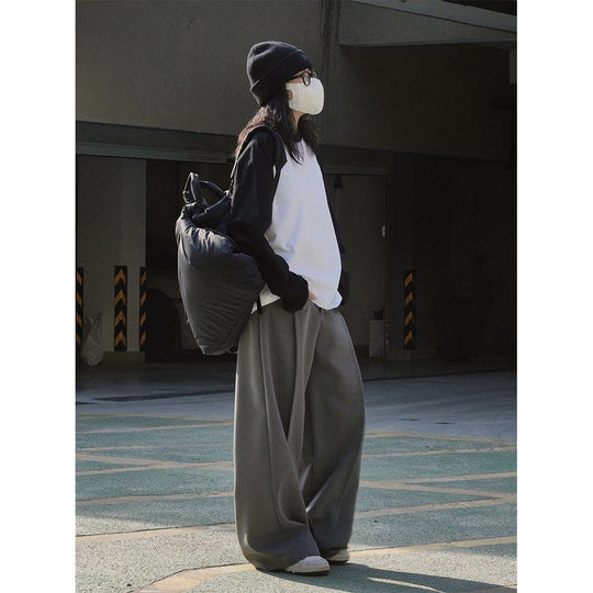 Damen Oversized Raglan-Langarmshirt mit Kontrastärmeln Nord Taschen