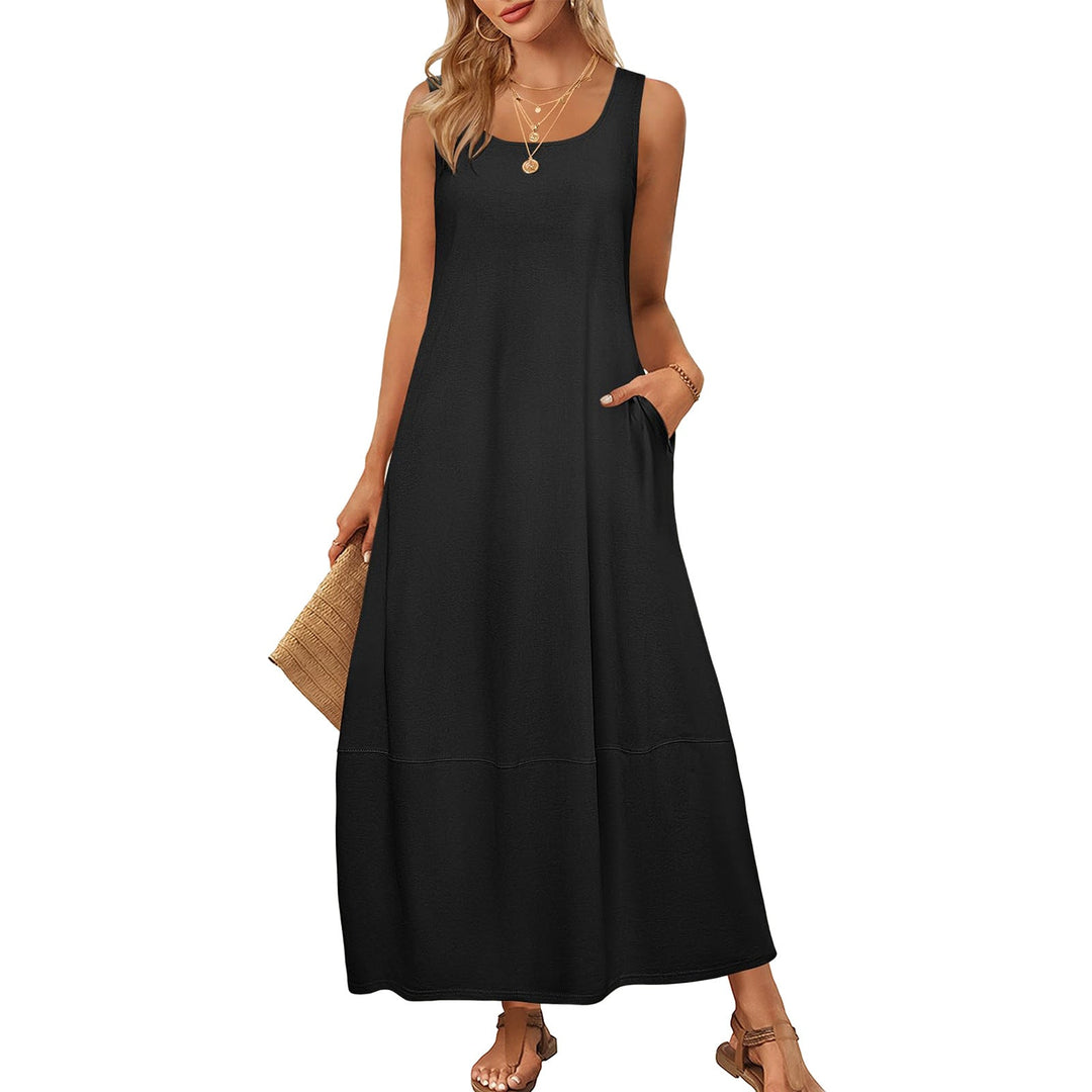 Damen Maxikleid im entspannten Schnitt mit praktischen Taschen