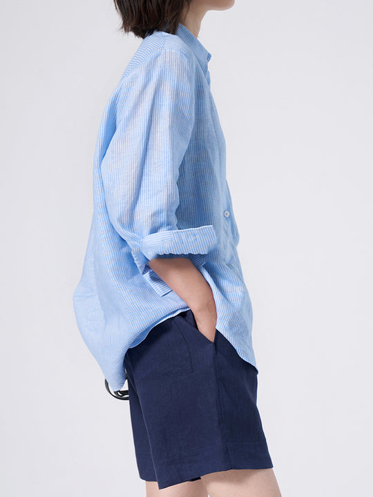 Damen Elegante gestreifte Bluse Nord Taschen