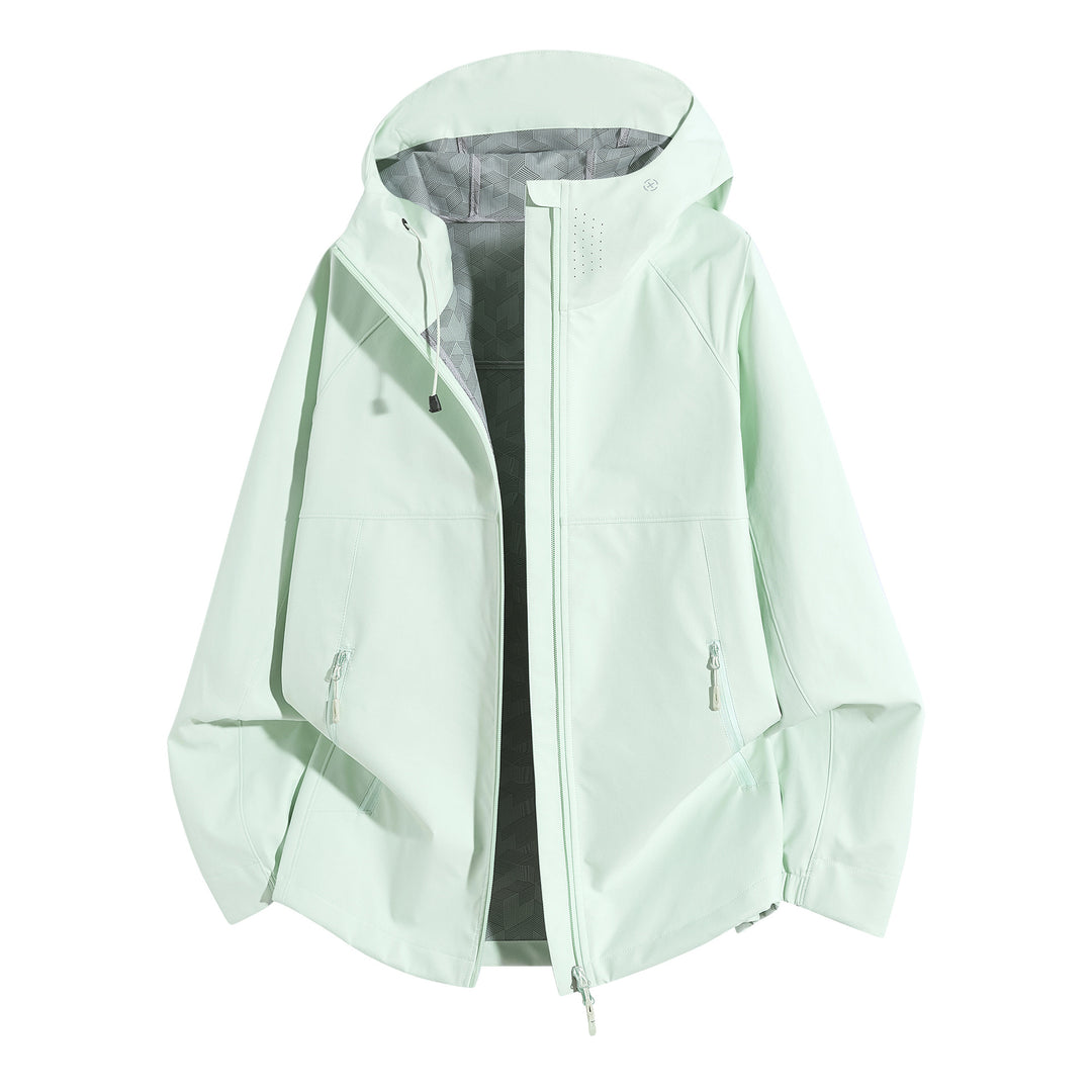 Damen Wetterfeste Kapuzenjacke mit belüftetem Kragen Nord Taschen