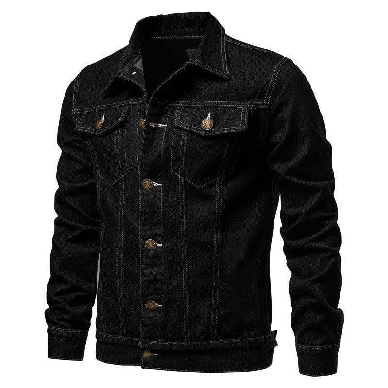 Herren Jeansjacke im Slim-Fit mit vertikaler Nahtstruktur und Brusttaschen Nord Taschen