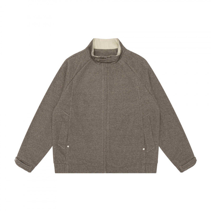 Herren Boxy-Zip-Blousonjacke mit Stehkragen, Raglanärmeln und verdecktem Reißverschluss Nord Taschen