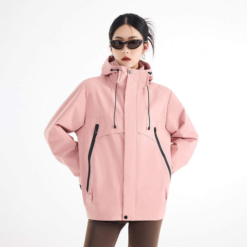 Damen technische wasserdichte Oversize-Parka mit Kapuze und verdeckten Reißverschlusstaschen Nord Taschen
