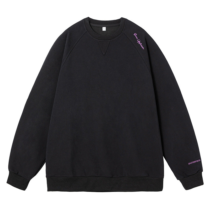 Unisex Boxy-Sweatshirt aus Mélange-French-Terry mit Raglanärmeln und dezenter Script-Stickerei Nord Taschen