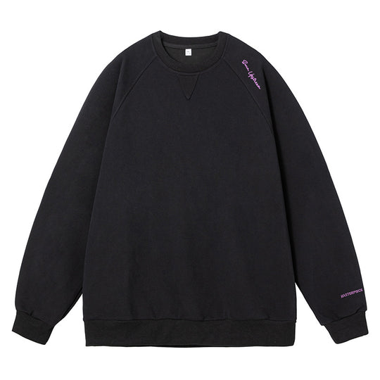 Unisex Boxy-Sweatshirt aus Mélange-French-Terry mit Raglanärmeln und dezenter Script-Stickerei Nord Taschen