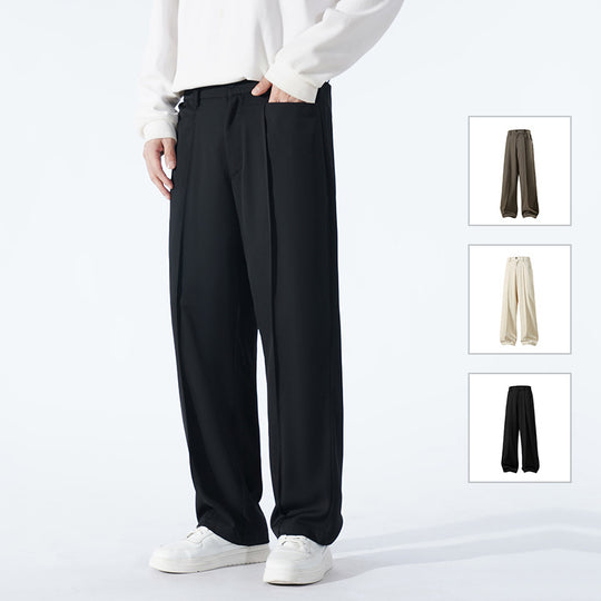 Herren Weite Crêpe‑Hose mit Bundfalte und gerader Bügelfalte Nord Taschen