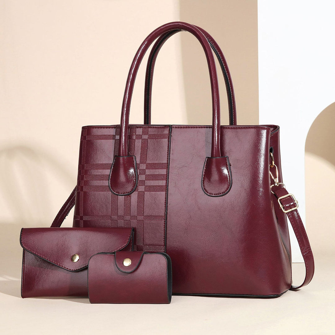 Damen elegante Tote-Handtasche mit abnehmbarer Clutch und Zusatzportemonnaie Nord Taschen
