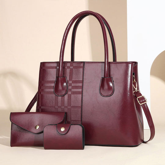 Damen elegante Tote-Handtasche mit abnehmbarer Clutch und Zusatzportemonnaie Nord Taschen