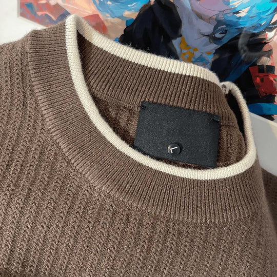Herren Feinstrick-Ripppullover mit Rundhalsausschnitt und legerer Oversize-Passform Nord Taschen
