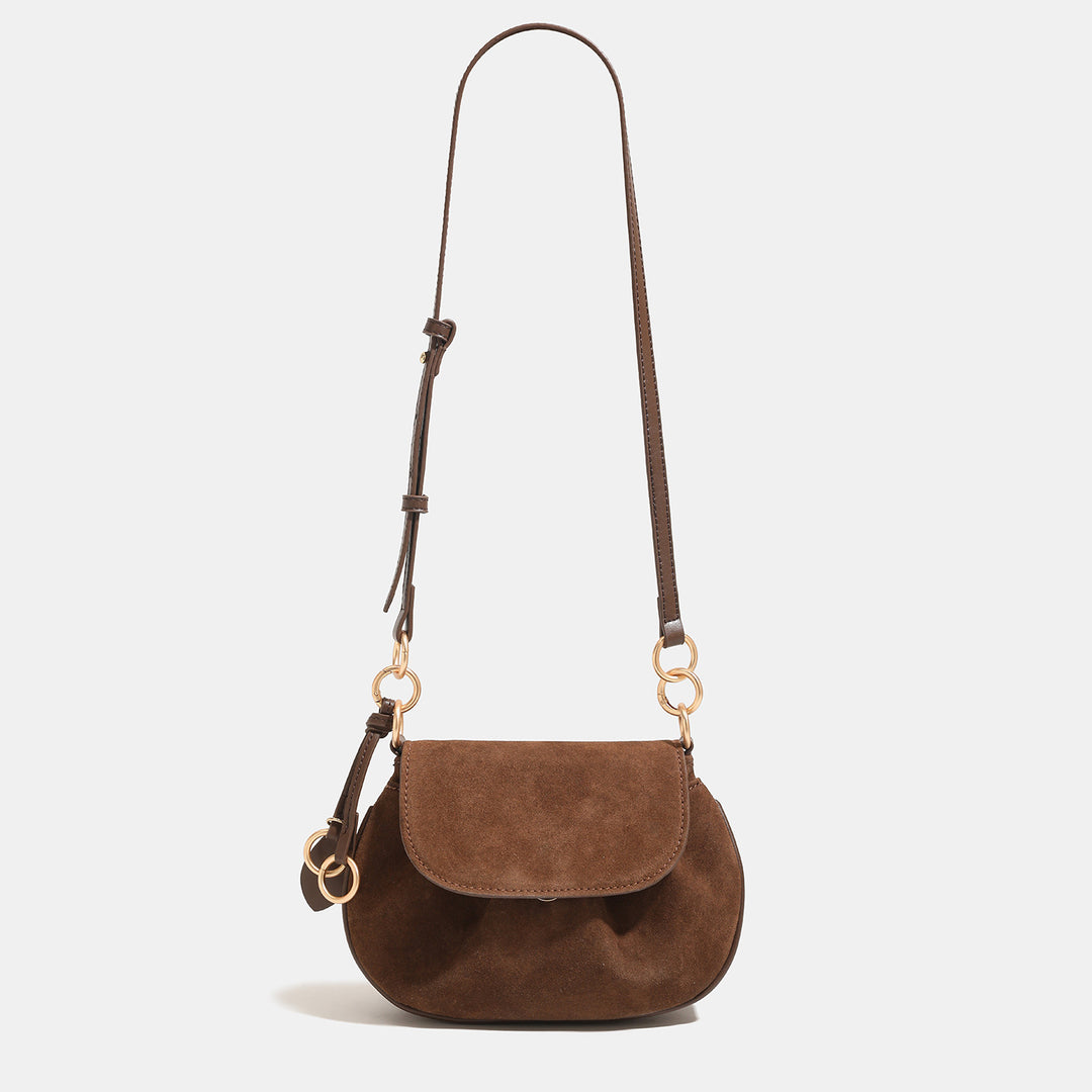 Damen Umhängetasche aus weichem Wildleder mit elegantem Kettenriemen Nord Taschen