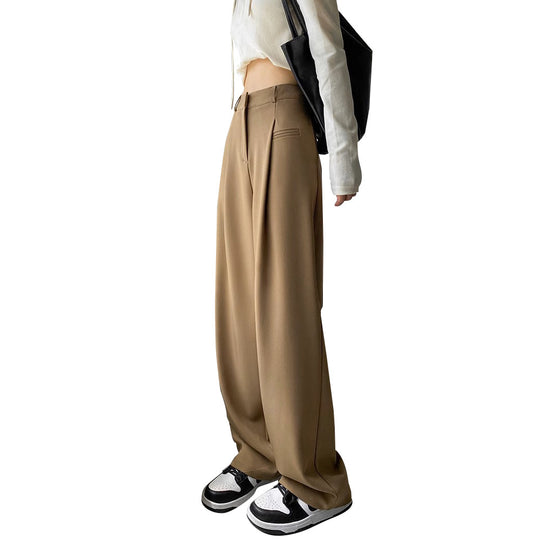 Damen Hochtaillierte Tailored-Hose mit weitem Bein, Bundfalten und Ziertasche Nord Taschen