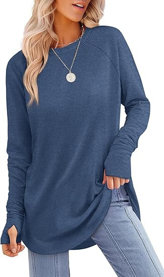Damen lässiger Langarmshirt mit modernem Schnitt