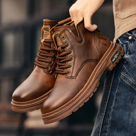 Herren Robuste Schnürstiefel mit rutschfester und dämpfender Sohle