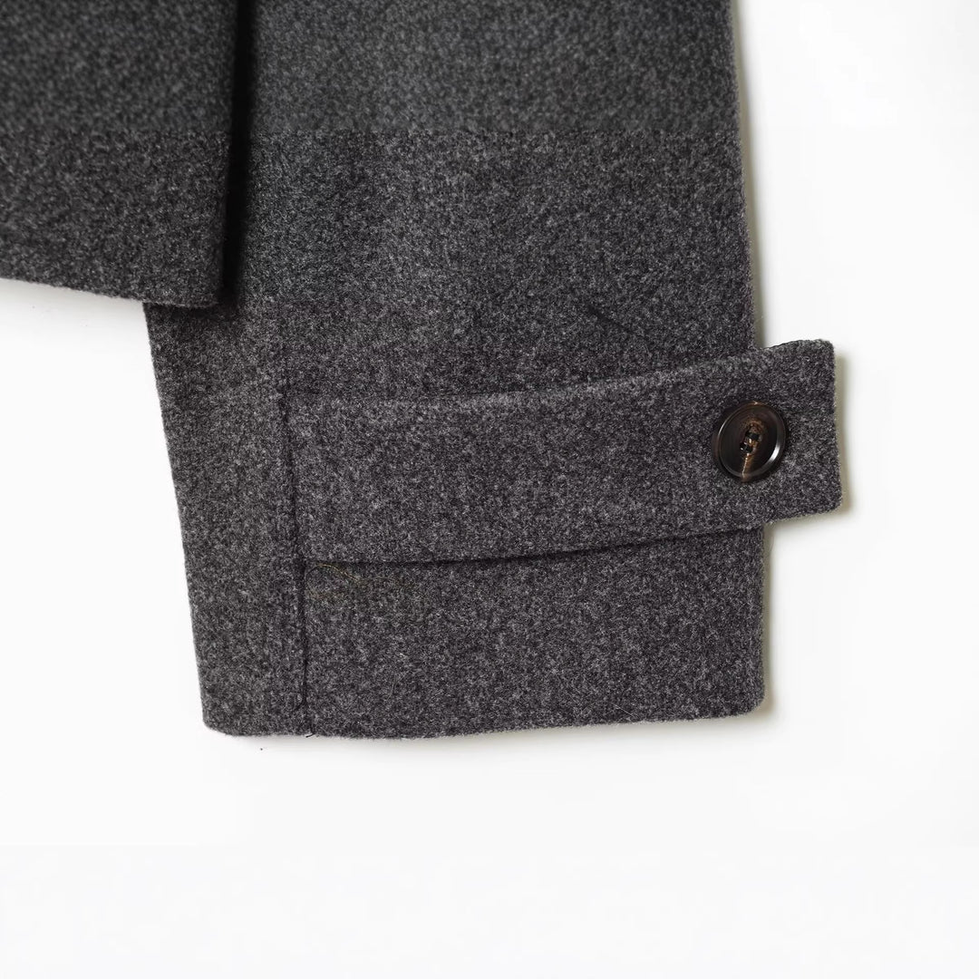 Damen Kurze Boxy-Wollmix-Jacke mit Stehkragen und aufgesetzten Pattentaschen Nord Taschen