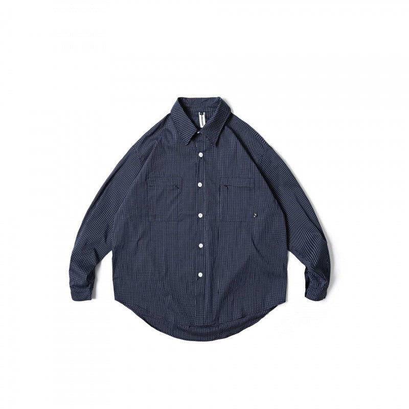 Unisex Oversize-kariertes Hemd mit rundem Saum und aufgesetzten Brusttaschen Nord Taschen