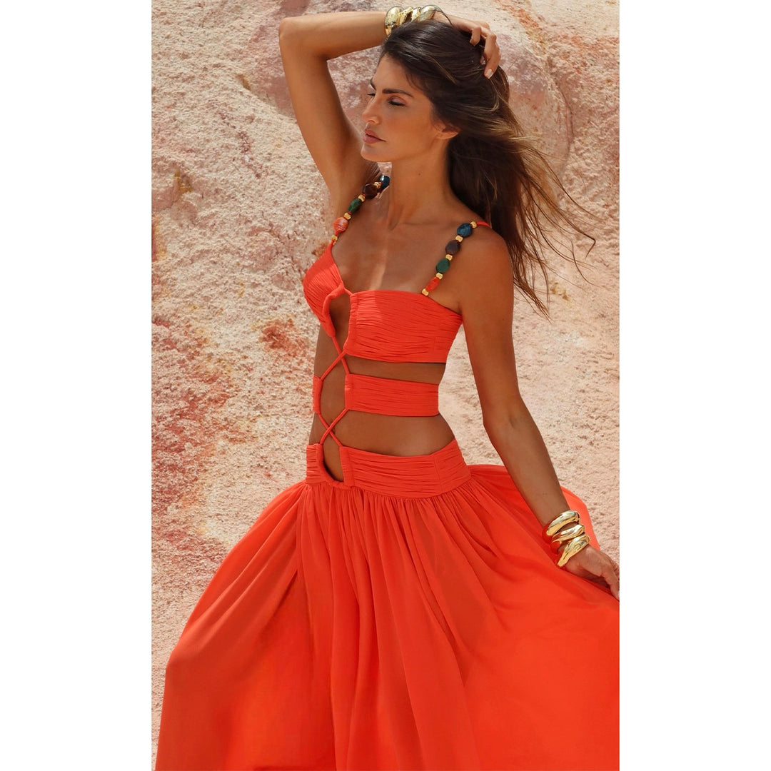 Damen Maxikleid mit einzigartigem Cut-Out Design Nord Taschen