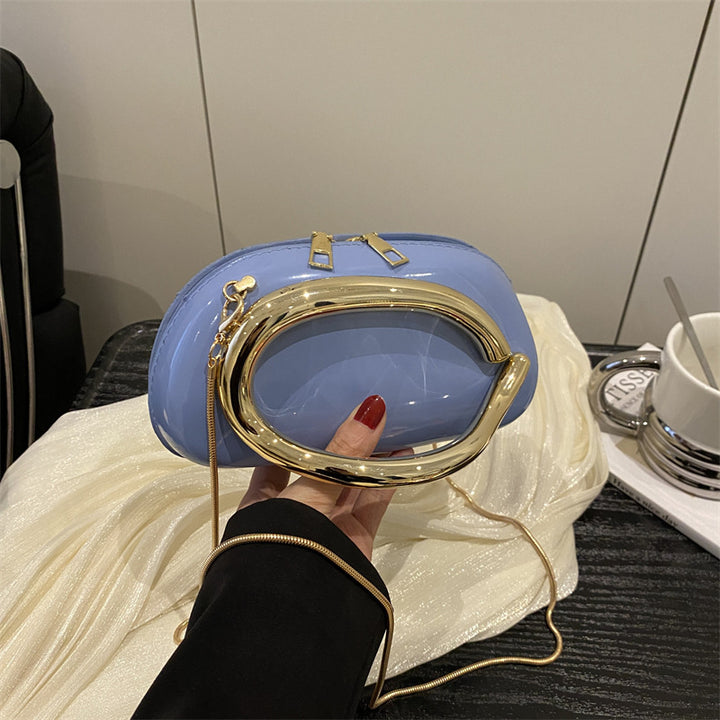 Damen Handtasche mit innovativem Kettenverschluss und funkelndem Design Nord Taschen
