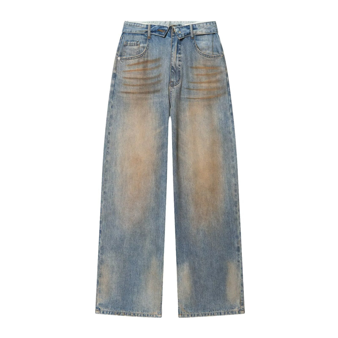 Damen hochtaillierte weite Jeans im Vintage-Look Nord Taschen