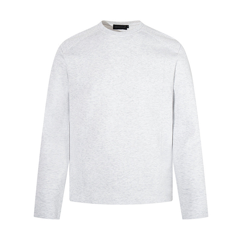 Herren Langarmshirt mit Rundhalsausschnitt aus meliertem Baumwollmix Nord Taschen