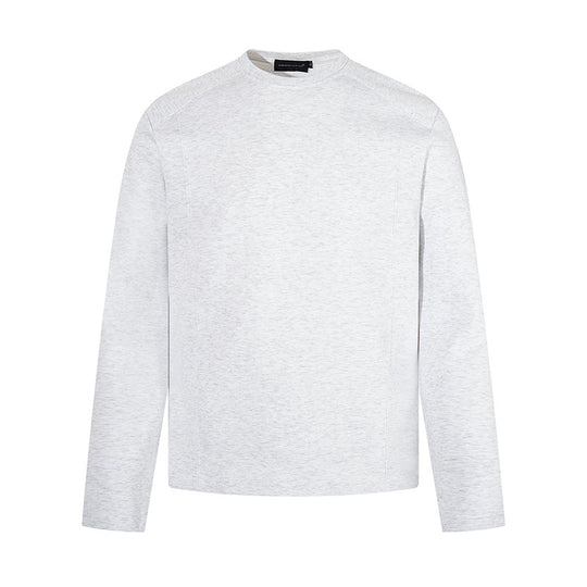 Herren Langarmshirt mit Rundhalsausschnitt aus meliertem Baumwollmix Nord Taschen