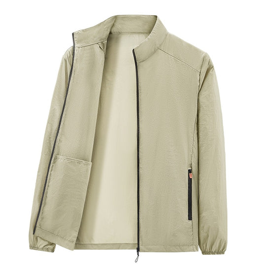 Herren Ultraleichte packbare Windjacke mit Innenfach, Stehkragen & Reißverschlusstaschen Nord Taschen