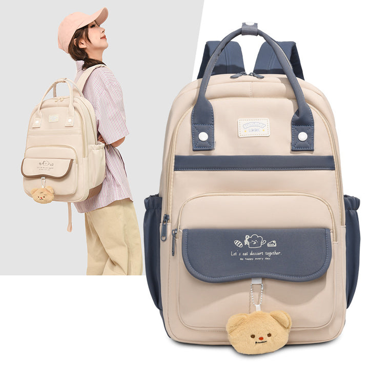 Damen Rucksack mit multifunktionalem Fächerdesign und verspieltem Plüschanhänger Nord Taschen